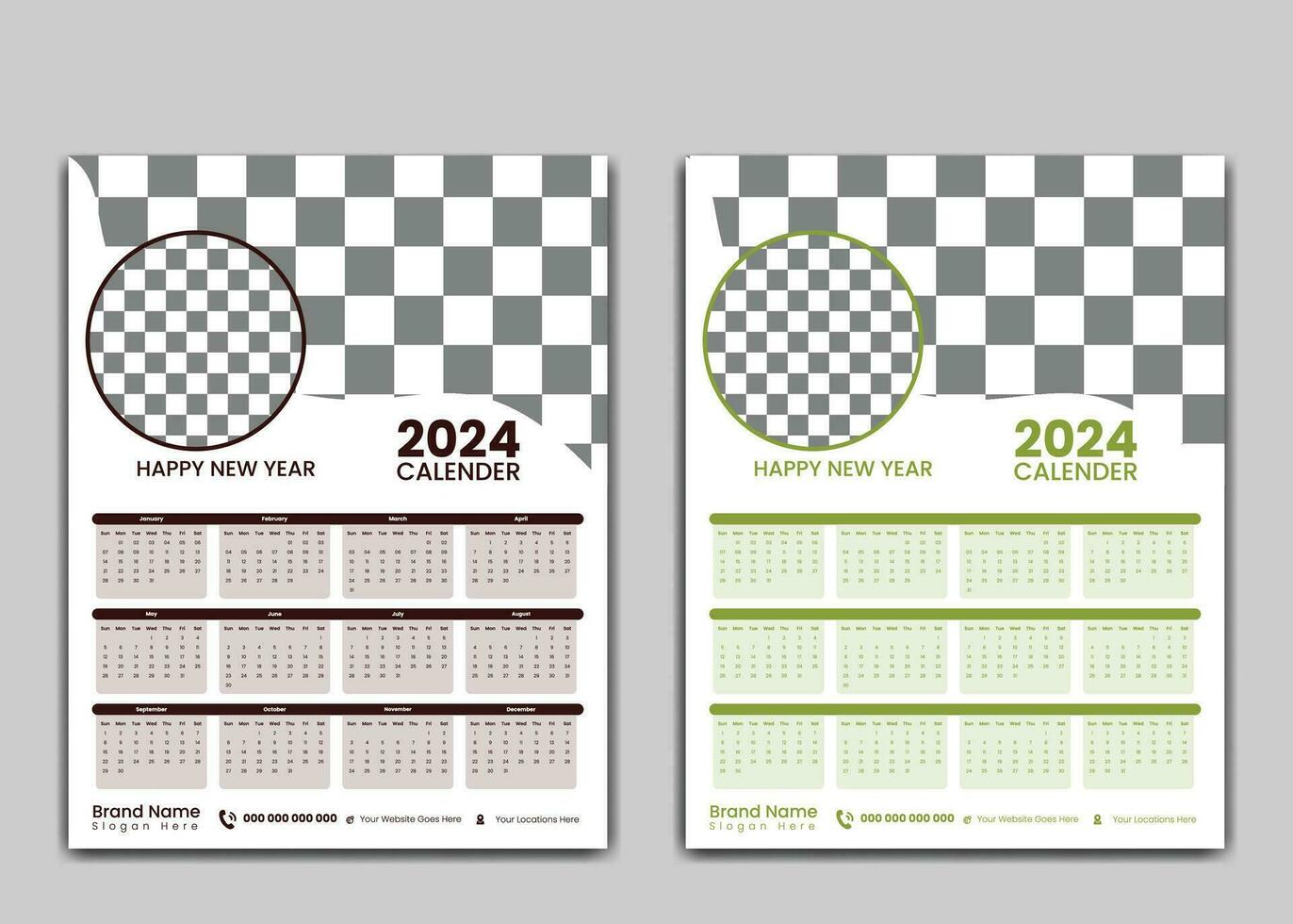 moderno 2024 calendario bandiera design modello vettore