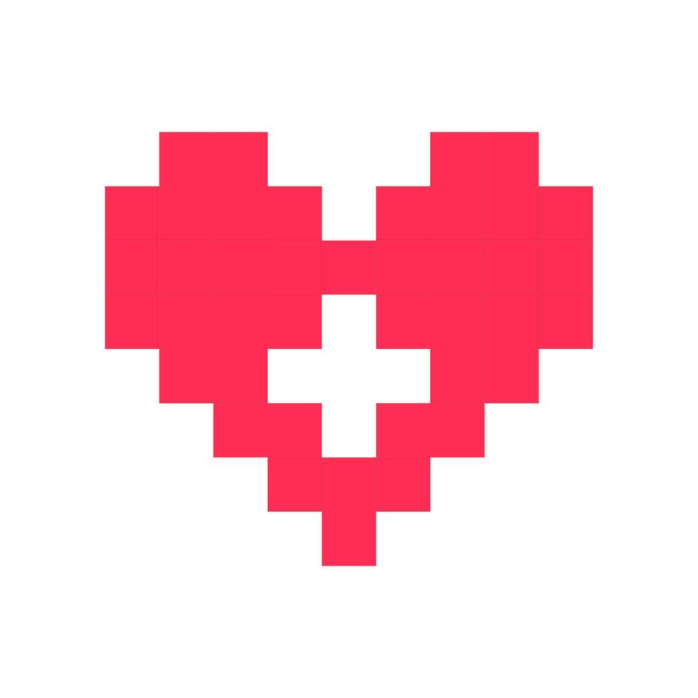 pixel cuore rosso 8 po per manifesto modello, Stampa, disegno, elementi vettore