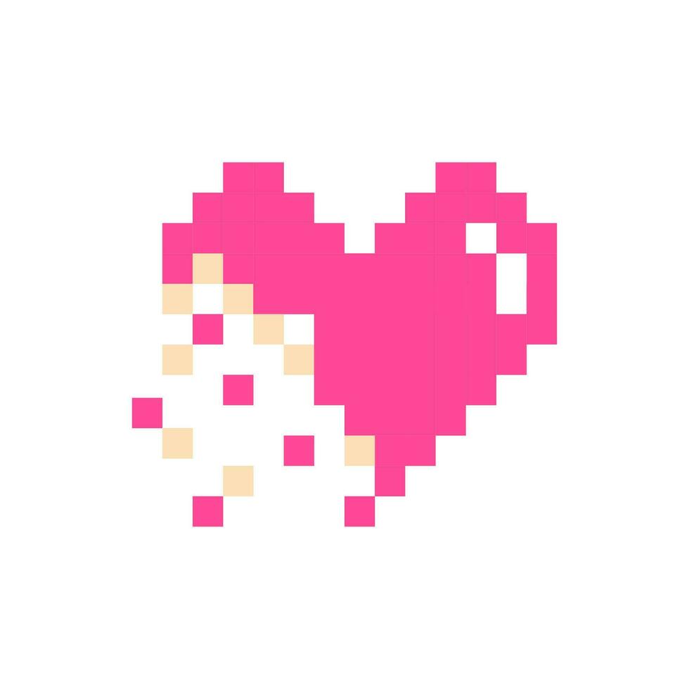 pixel cuore rosa 8 po per manifesto, Stampa, disegno, elementi vettore