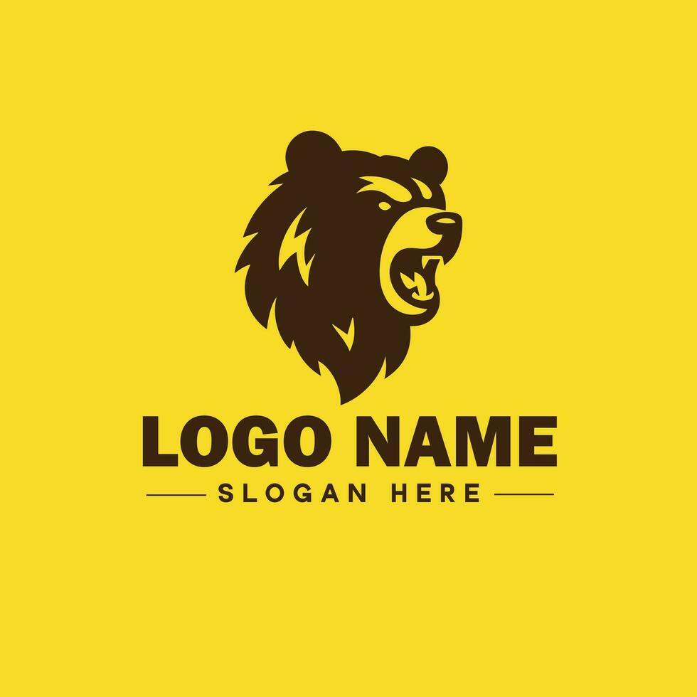 logo design orso animale logo e icona modificabile vettore grafico illustrazione