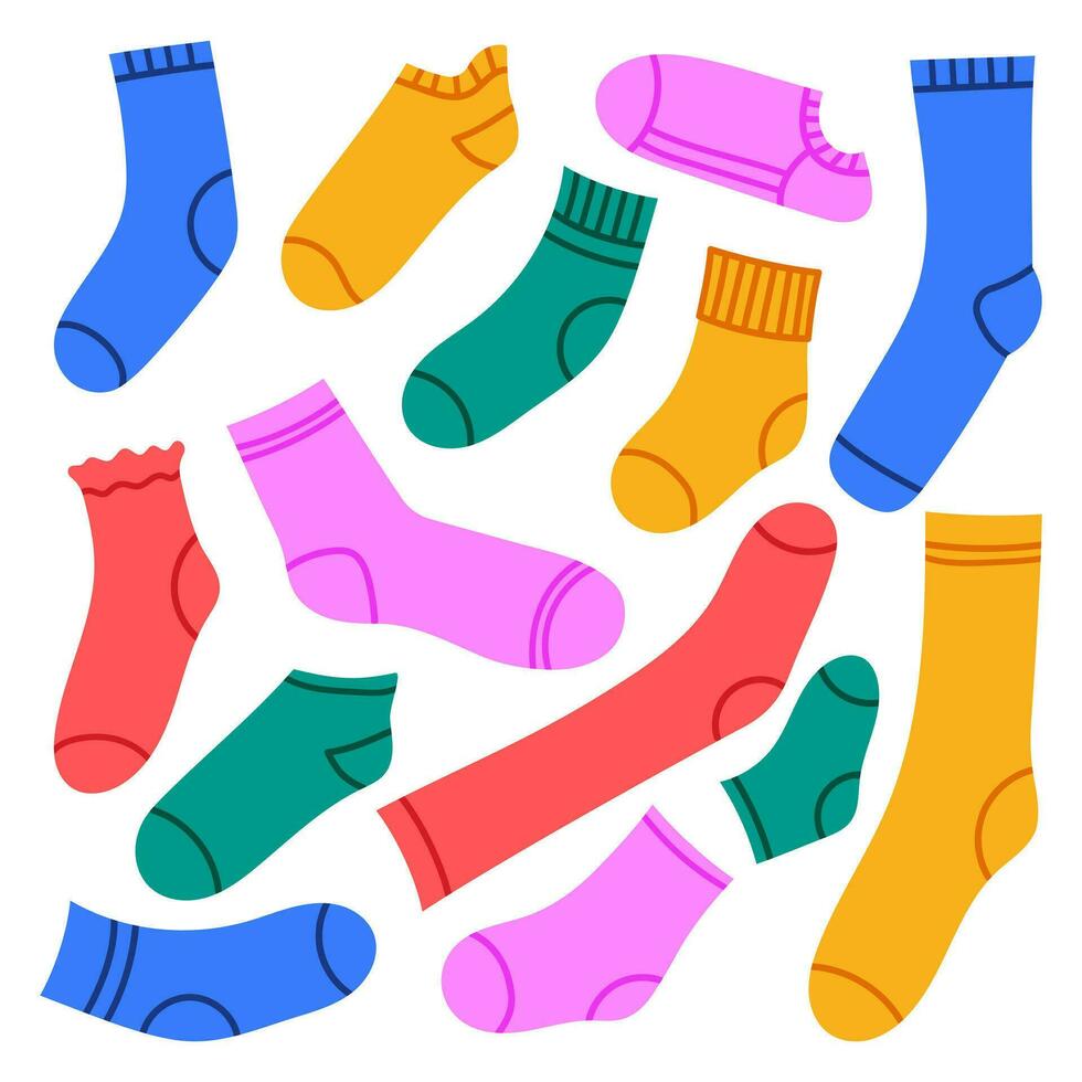 impostato di colorato calzini vettore