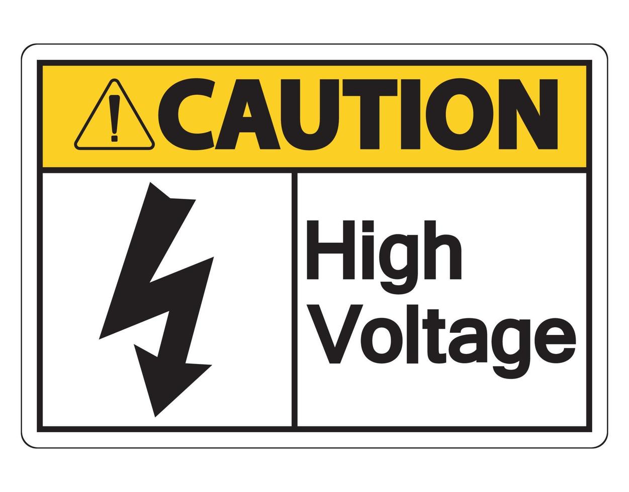 segno di alta tensione attenzione su sfondo bianco vettore