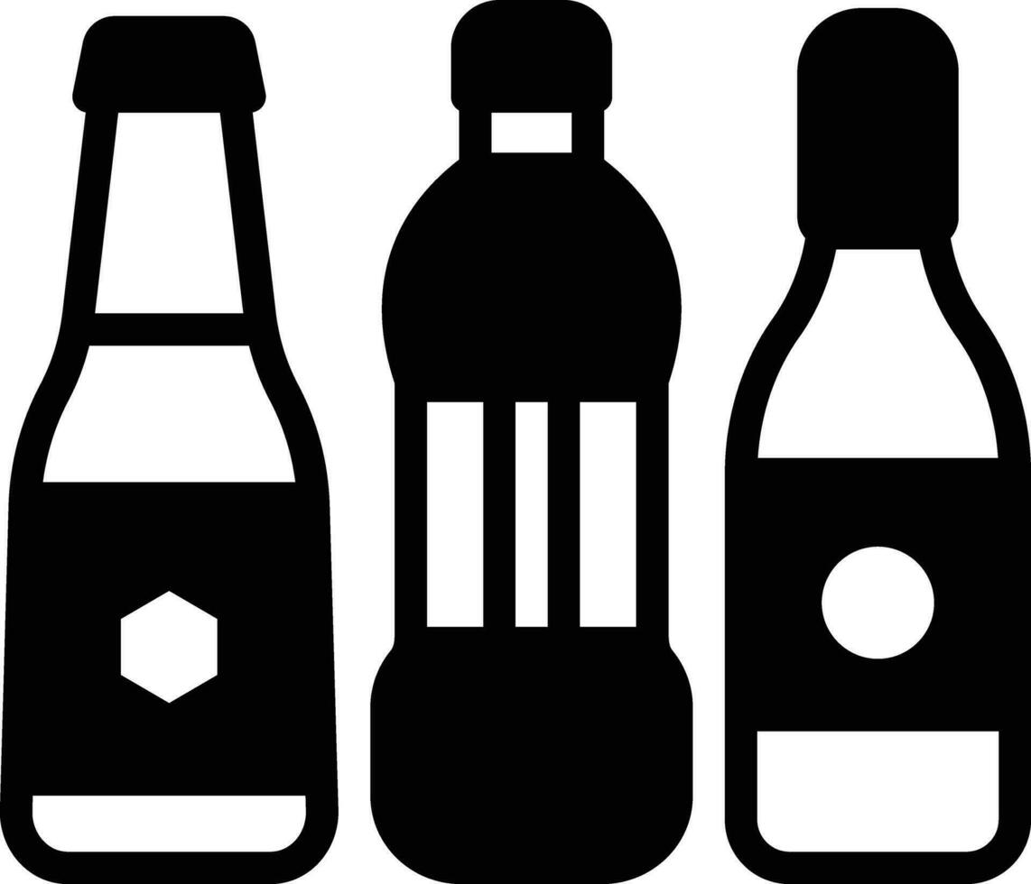 solido icona per bottiglie vettore