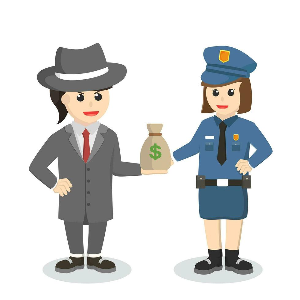 crimine capo donna, corrompere polizia con i soldi vettore