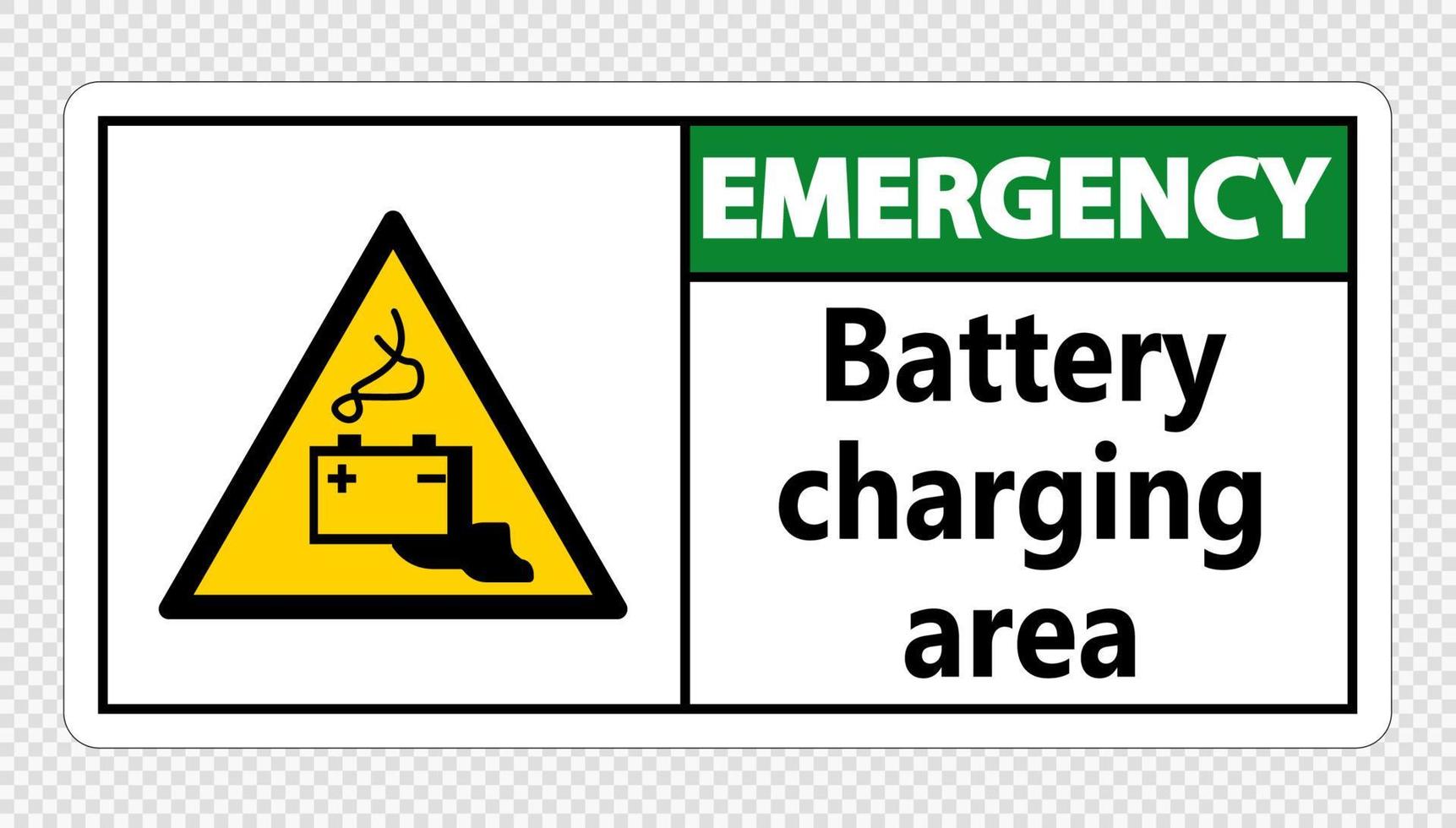 zona di ricarica della batteria di emergenza segno su sfondo trasparente vettore