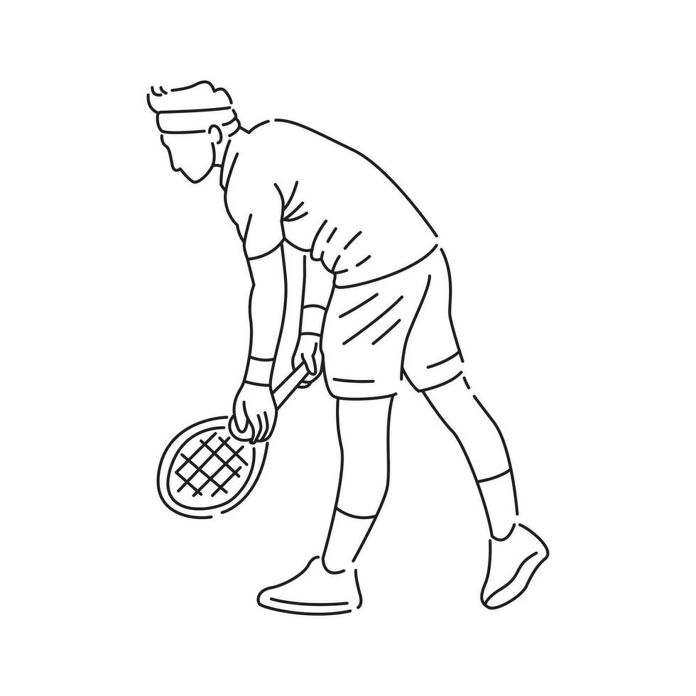 tennis giocatore gli sport atleta posa vettore illustrazione