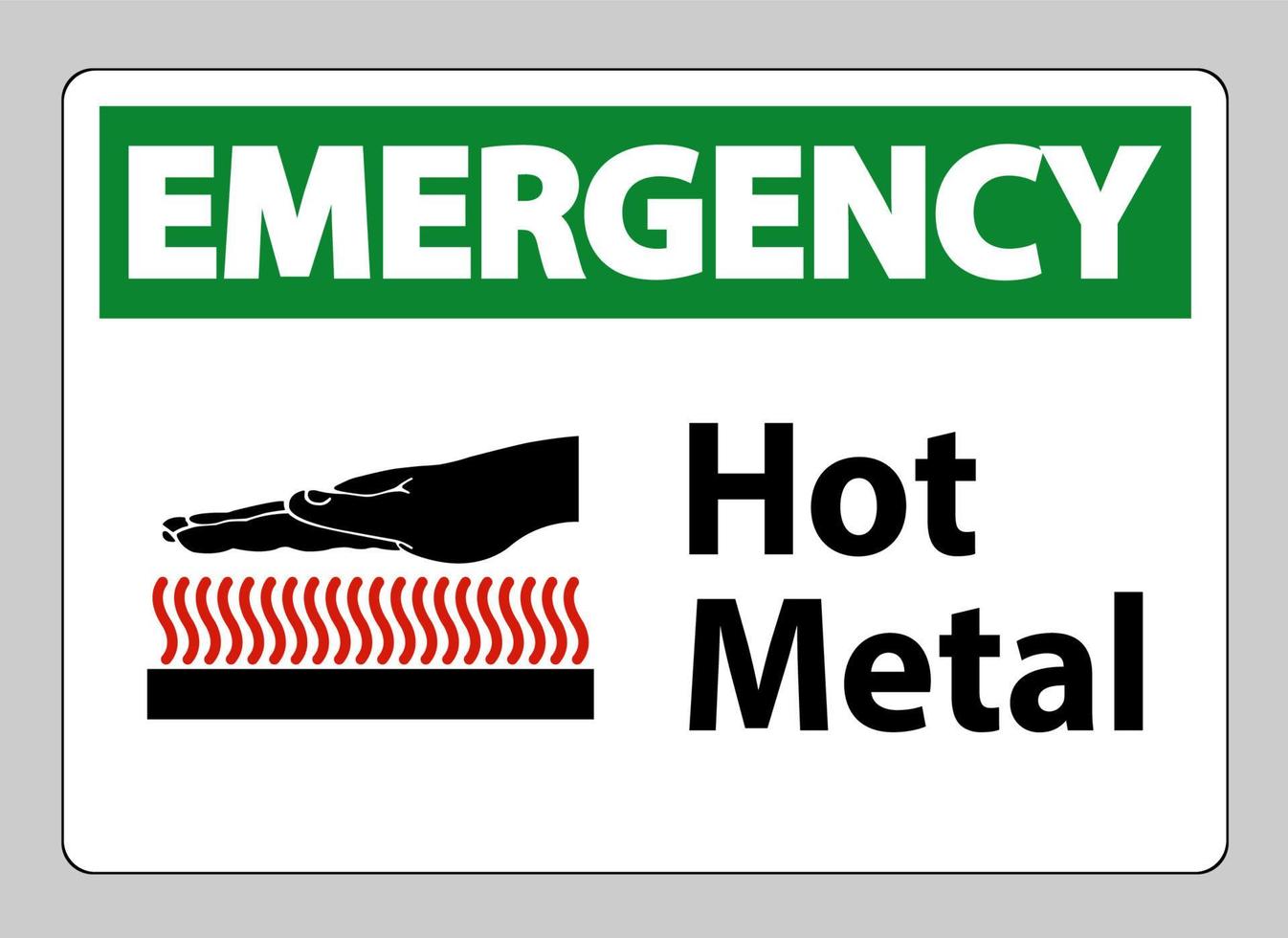 simbolo di emergenza metallo caldo segno isolato su sfondo bianco white vettore