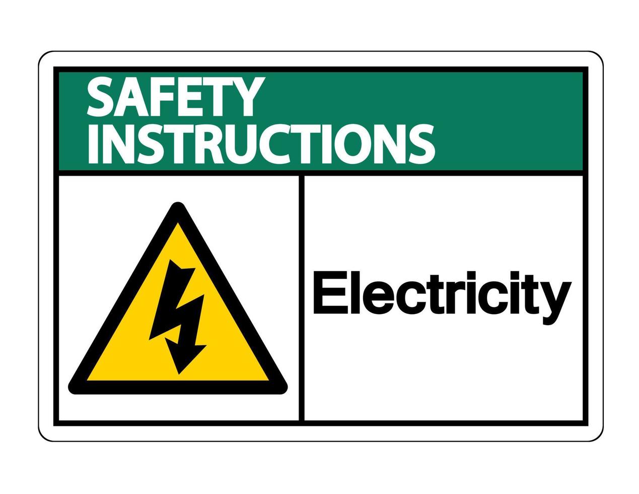 istruzioni di sicurezza elettricità simbolo segno su sfondo bianco vettore