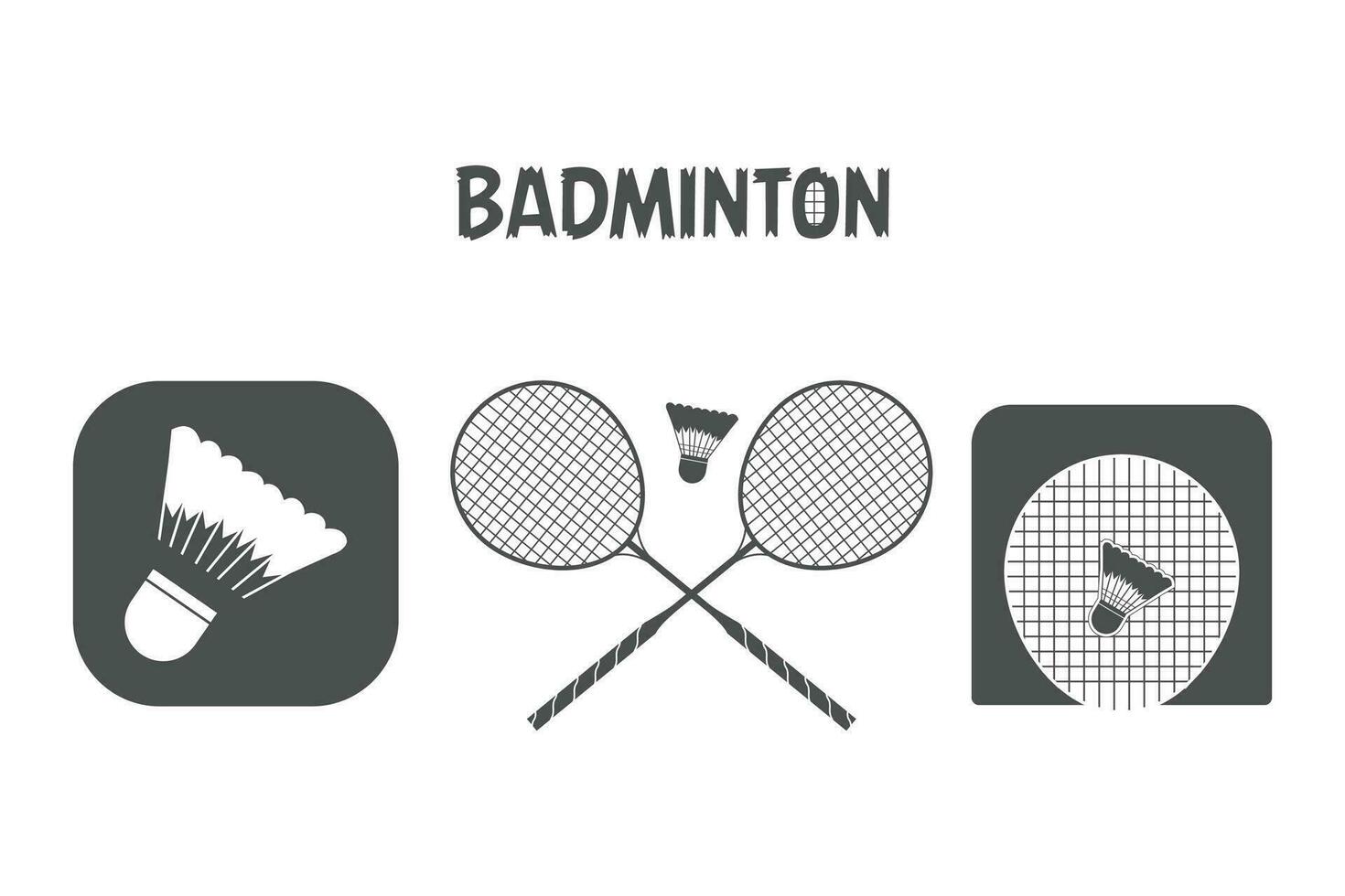 badminton icona impostato vettore isolato su bianca sfondo. badminton logo vettore illustrazione