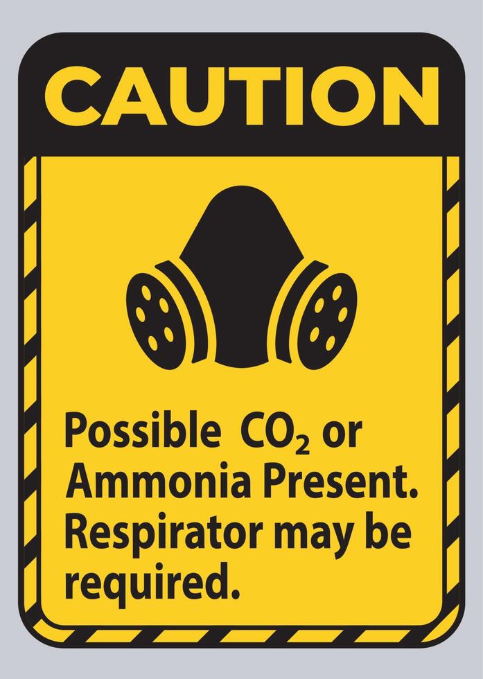 Attenzione segno DPI possibile presenza di co2 o ammoniaca, potrebbe essere necessario un respiratore vettore