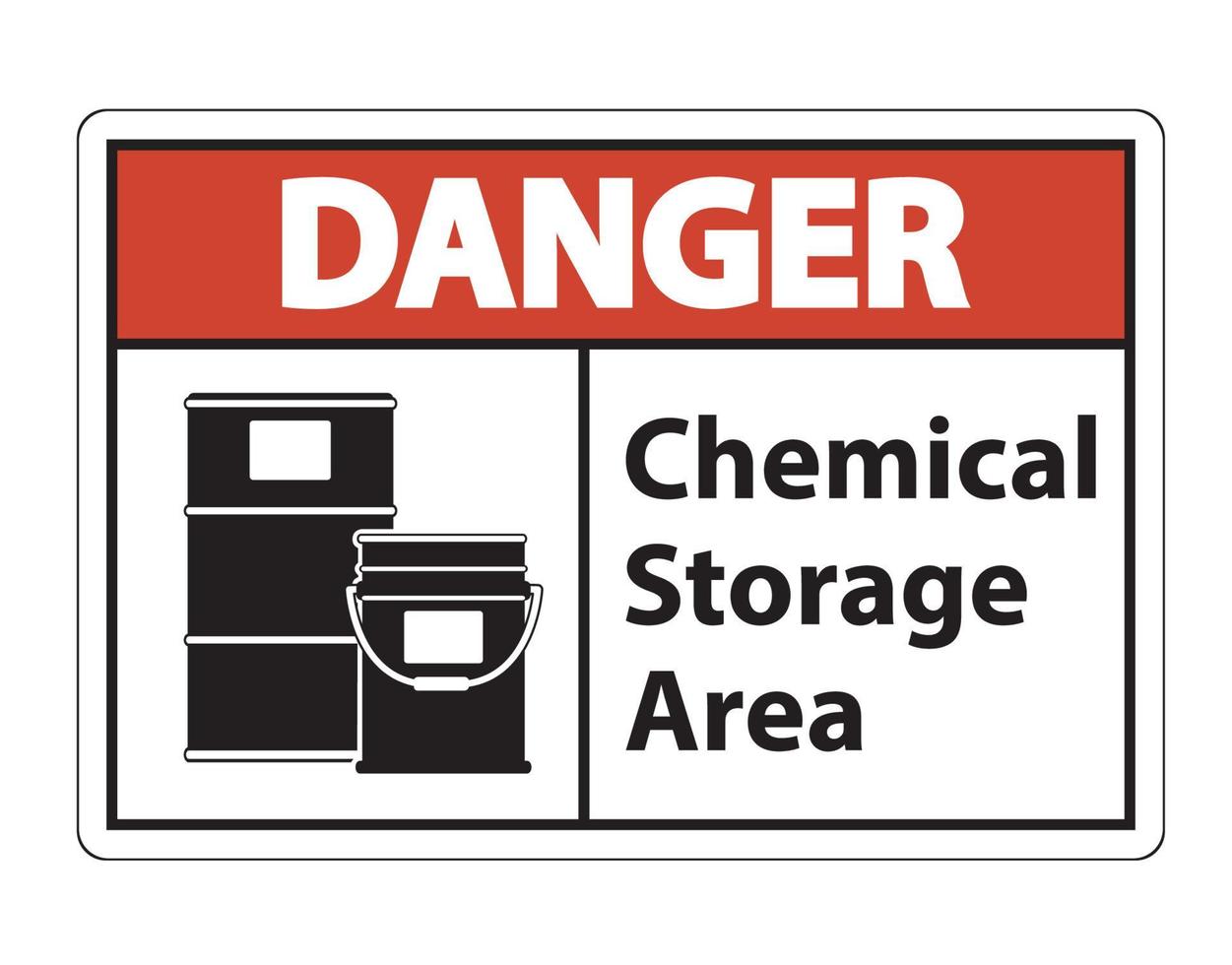 segno di simbolo di stoccaggio chimico pericolo isolato su sfondo trasparente, illustrazione vettoriale