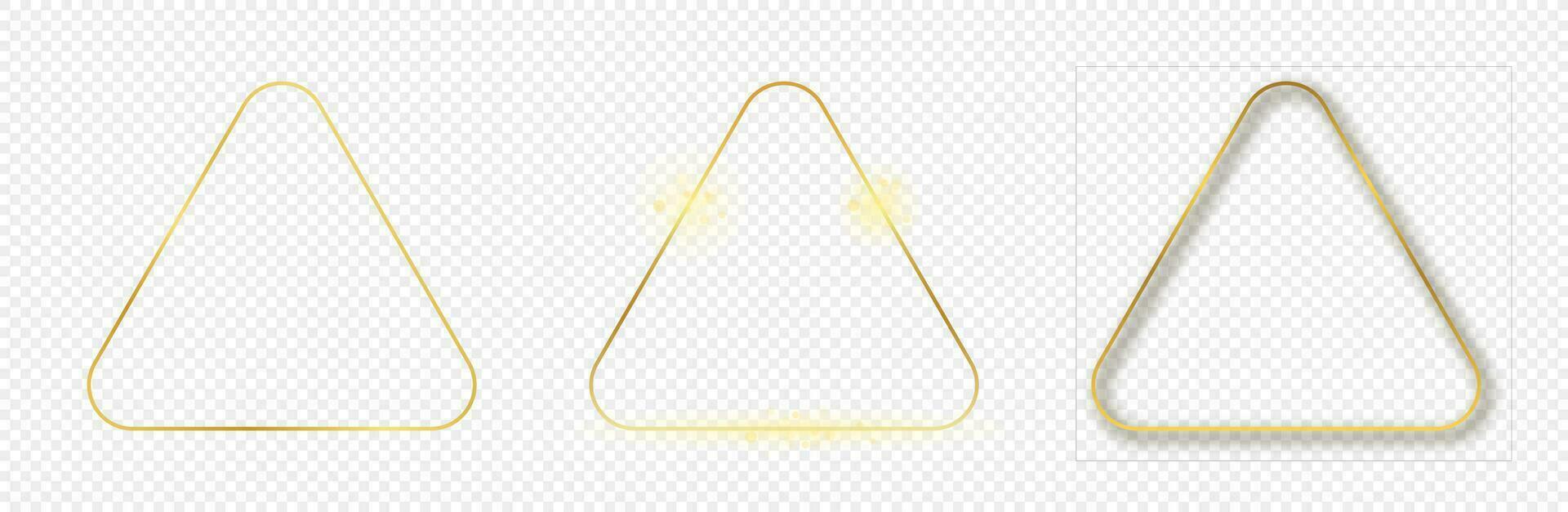 oro raggiante arrotondato triangolo telaio vettore
