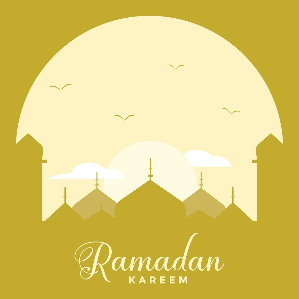 Ramadan kareem piatto moschea illustrazione vettore