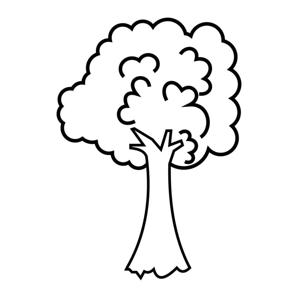 albero pianta ecologia isolato icona vettore illustrazione design nero e bianca stile, colorazione pagina per bambini con un' natura tema, colorazione alberi