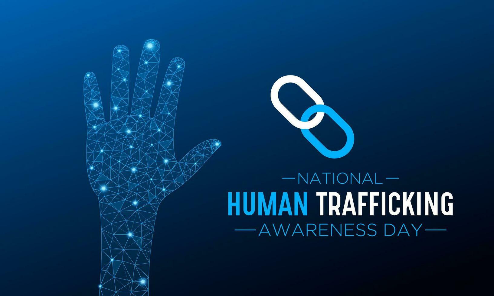 nazionale umano traffico consapevolezza giorno è osservato ogni anno su gennaio 11. vettore illustrazione su il tema di umano traffico giorno. modello per striscione, saluto carta, manifesto con sfondo.