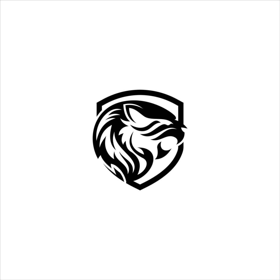 Leone scudo vettore logo design ispirazione