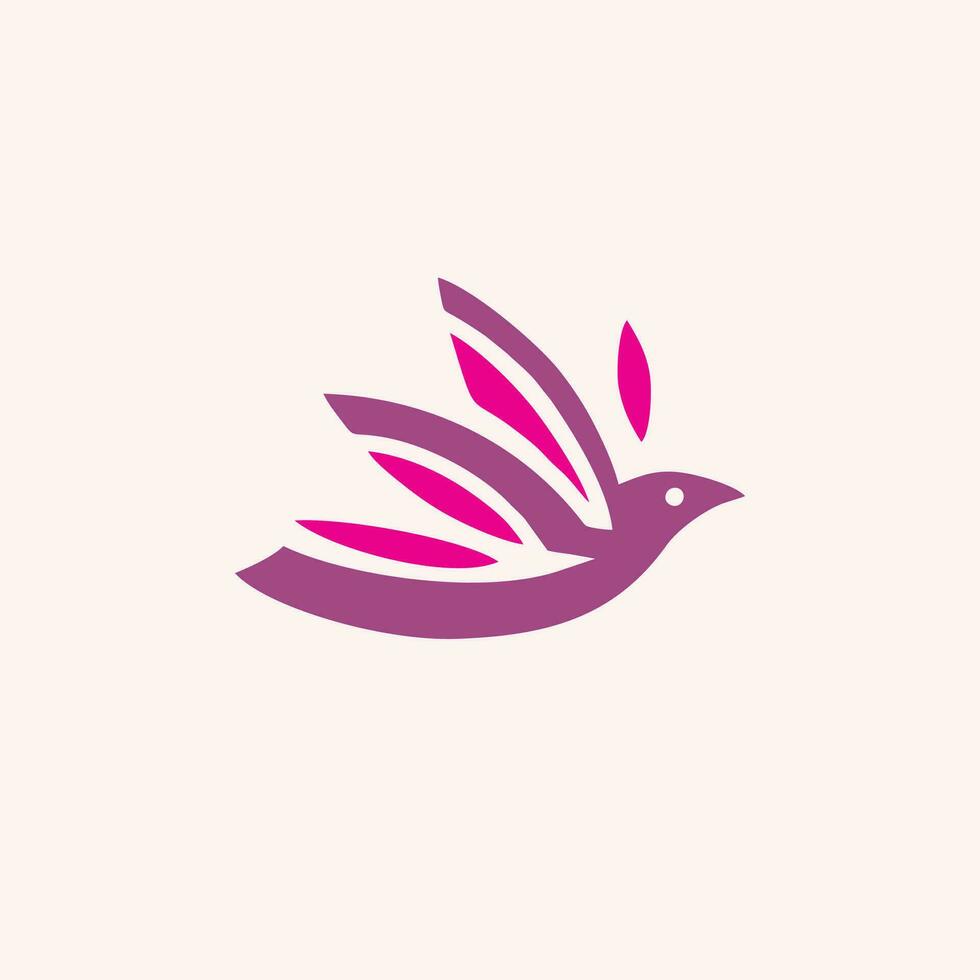 bellissimo canarino logo design con pendenza viola colore vettore
