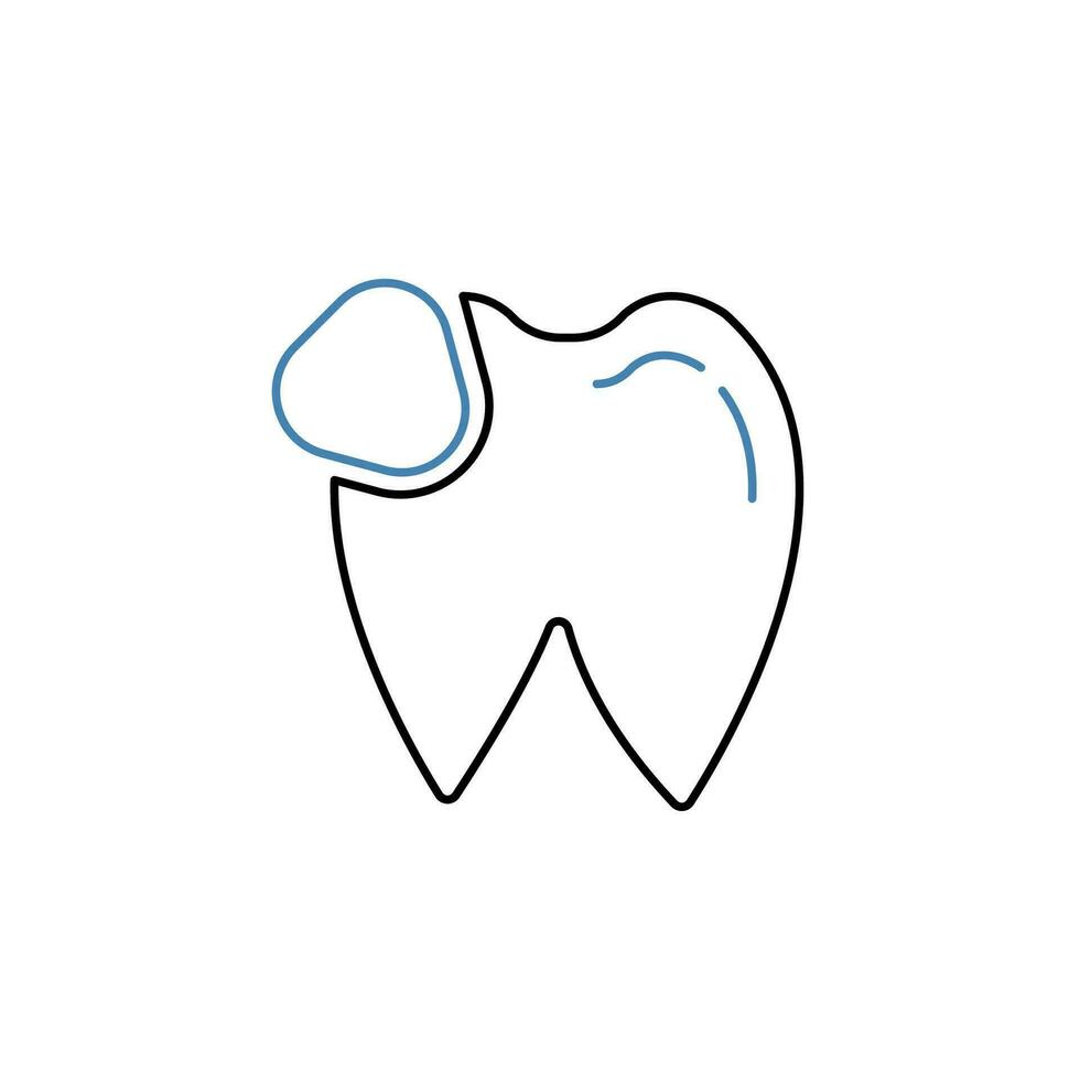 dentale Riempimento concetto linea icona. semplice elemento illustrazione. dentale Riempimento concetto schema simbolo design. vettore