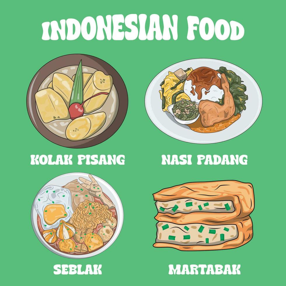 vettore di delizioso autentico indonesiano cibo