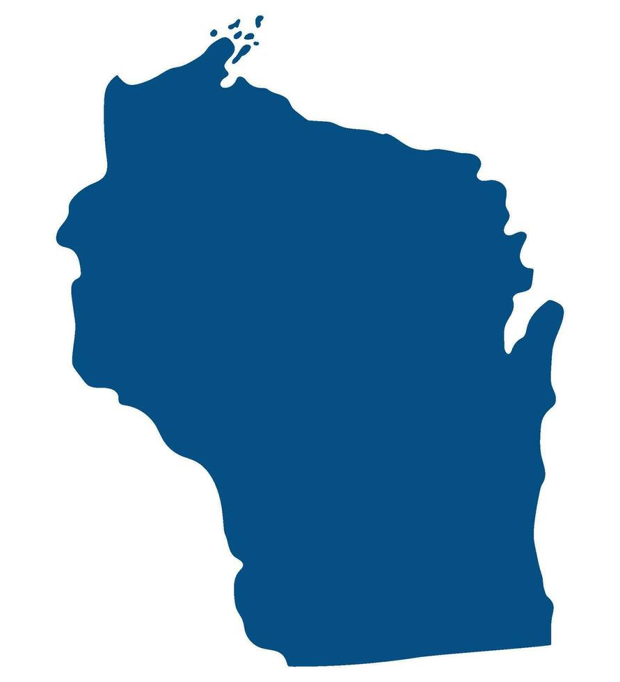 Wisconsin stato carta geografica. carta geografica di il noi stato di Wisconsin. vettore