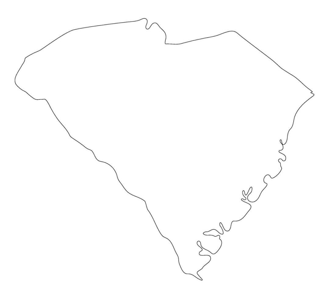 Sud carolina stato carta geografica. carta geografica di il noi stato di Sud carolina. vettore