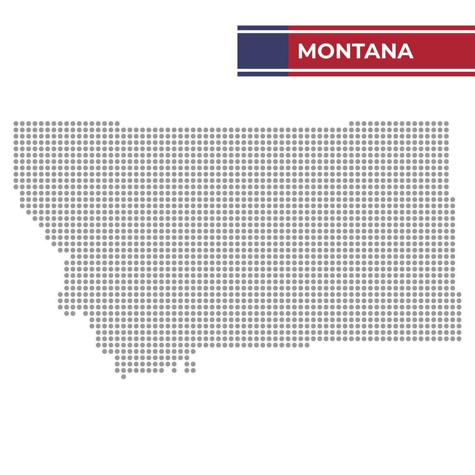 tratteggiata carta geografica di Montana stato vettore