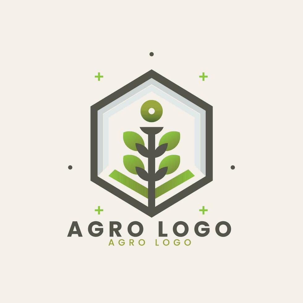 agro azienda agricola naturale cibo concetto albero foglia logo design vettore modello