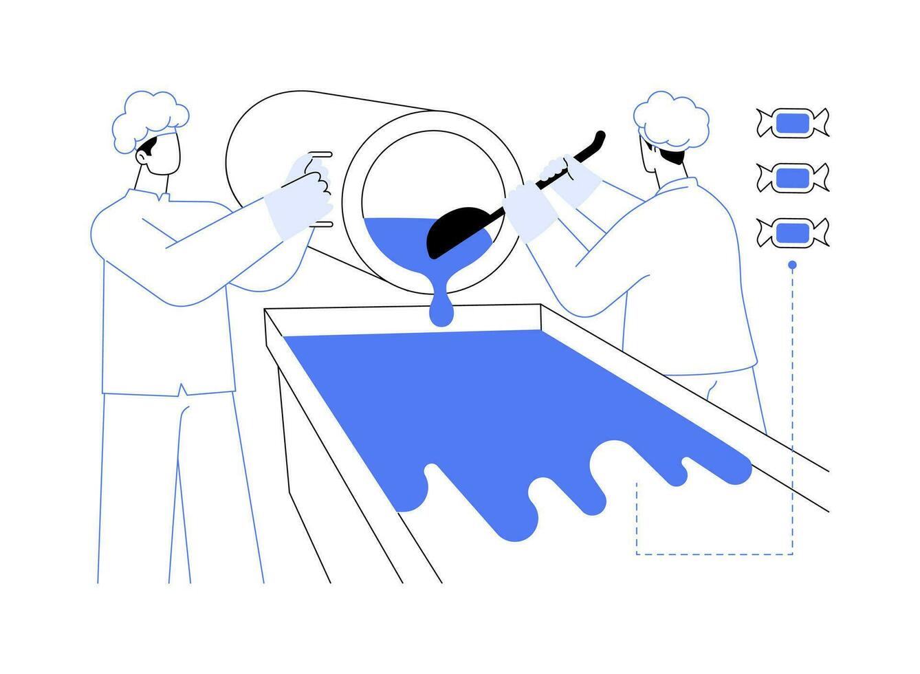 caramella raffreddamento tavolo astratto concetto vettore illustrazione.