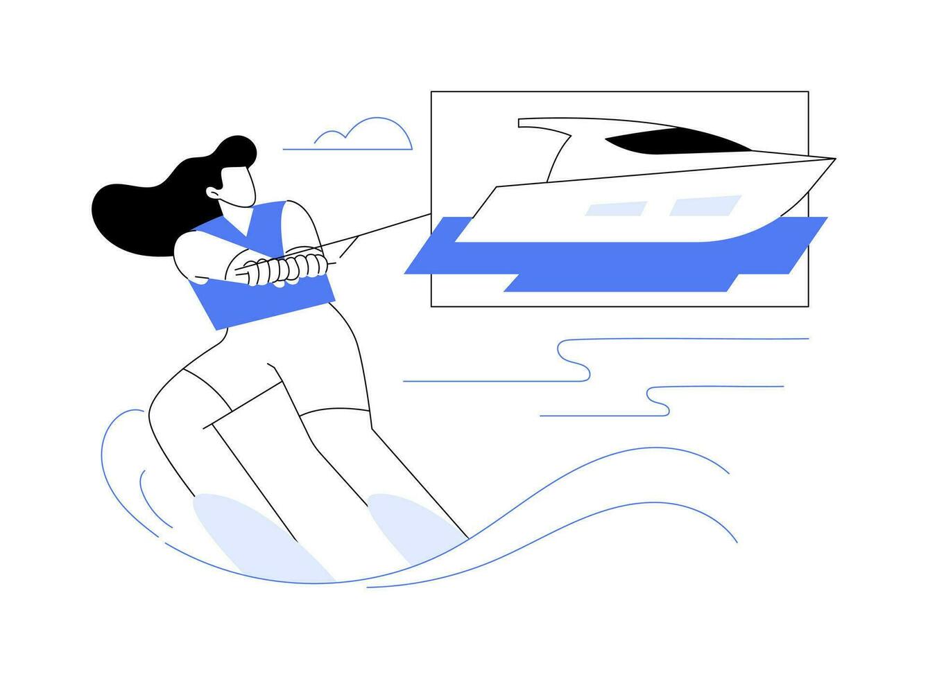 acqua sciare astratto concetto vettore illustrazione.