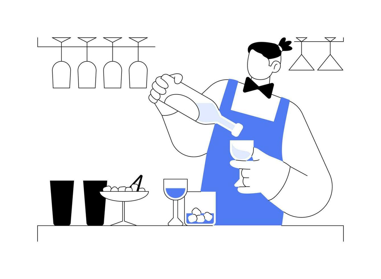 miscelazione cocktail ingredienti astratto concetto vettore illustrazione.