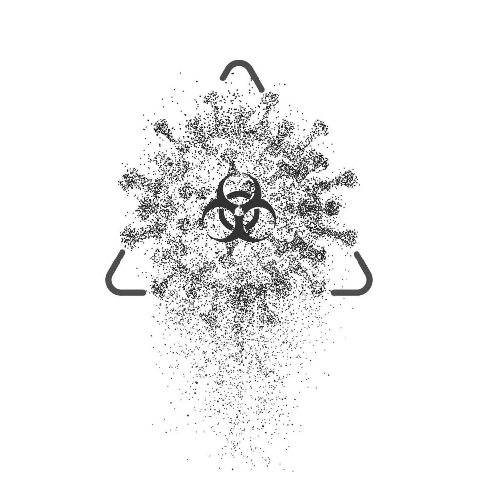 grafico di nero tratteggiata virus forma per decorazione nel assistenza sanitaria soggetti vettore