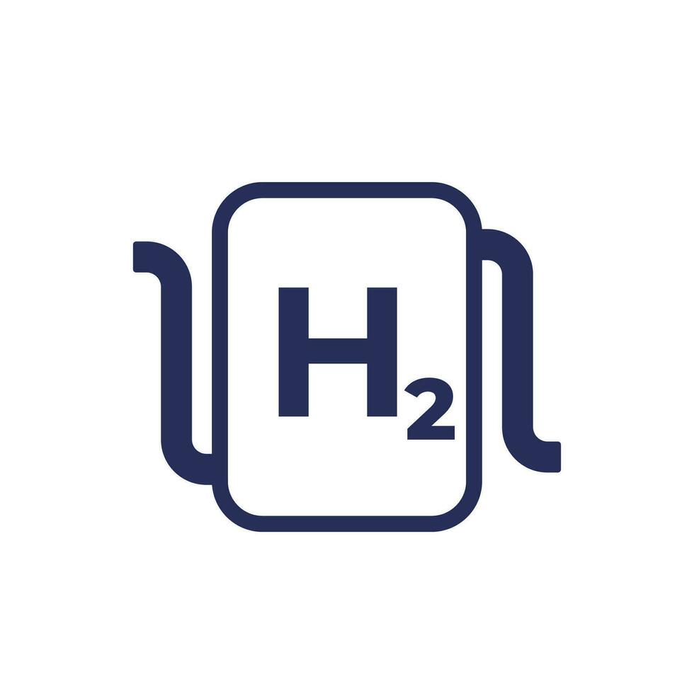 idrogeno energia sistema icona su bianca, h2 energia fonte vettore