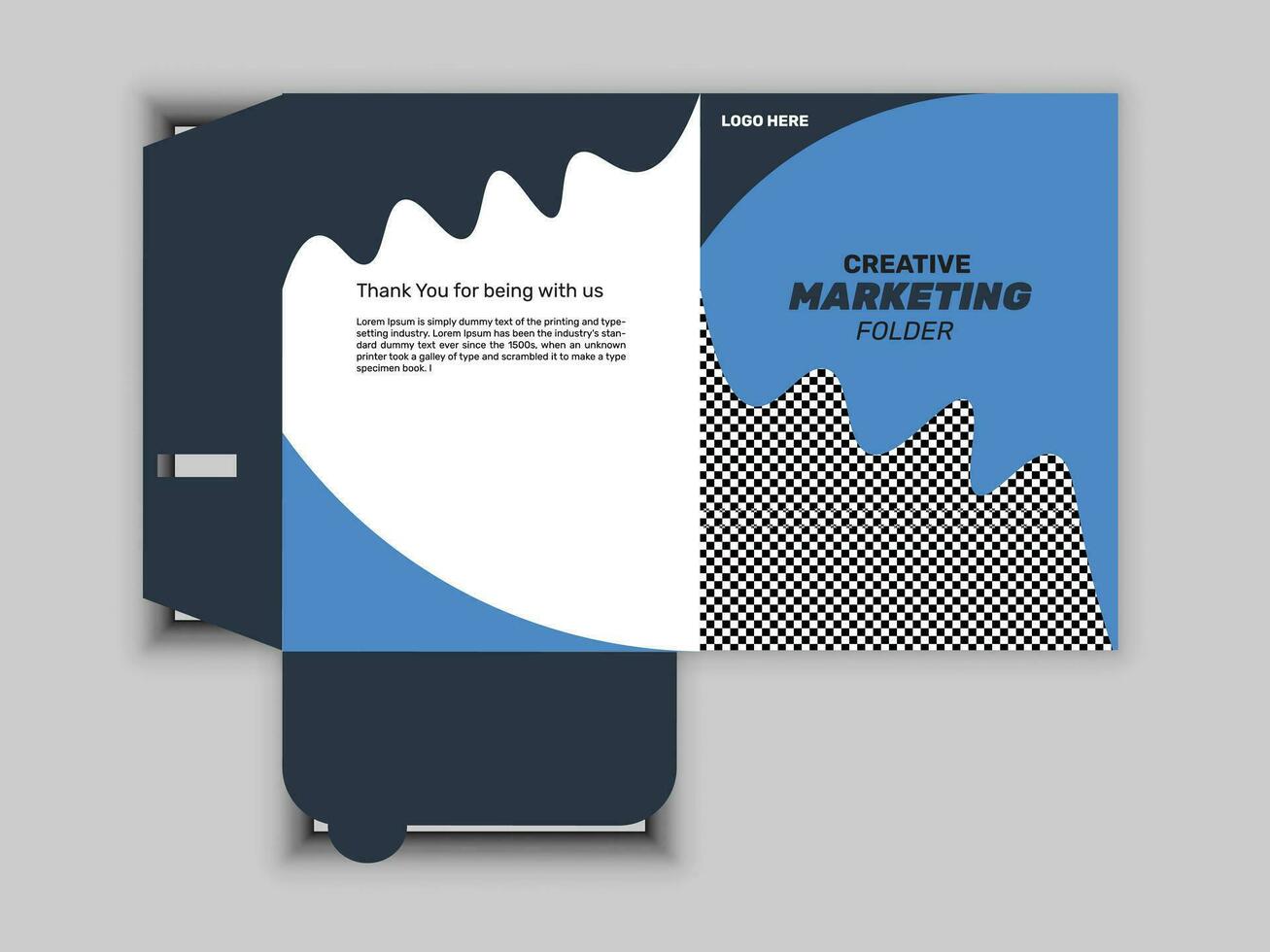 creativo e professionale marketing cartella design vettore