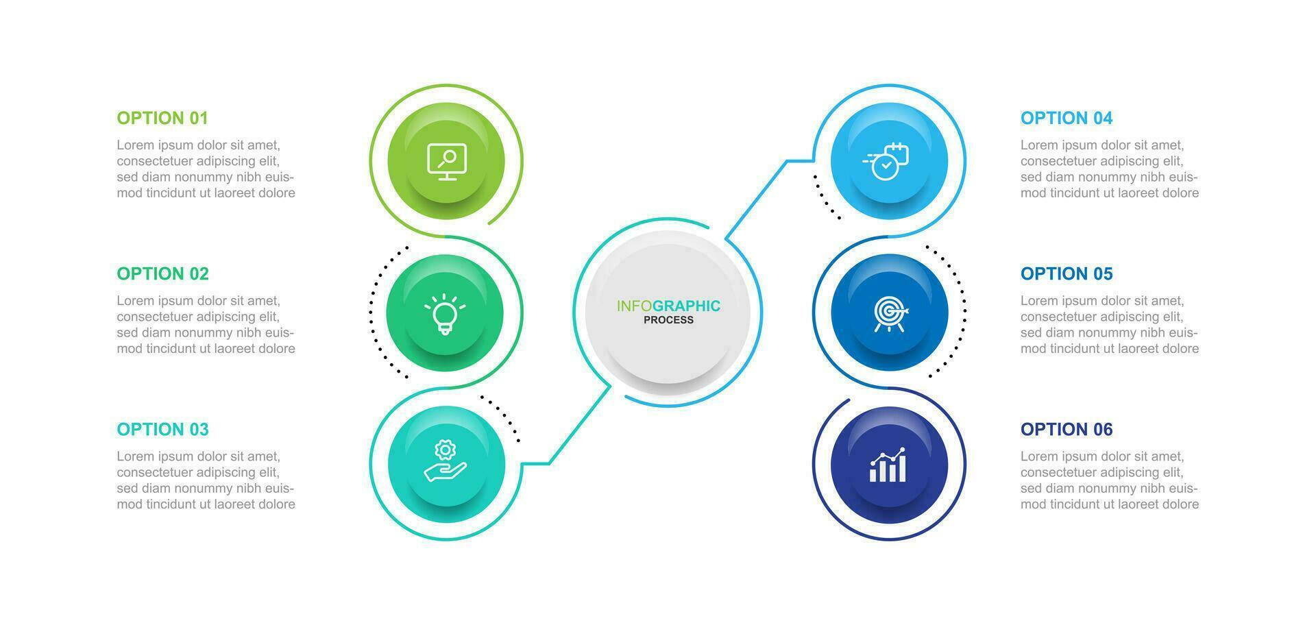 moderno design modello Infografica vettore elemento con icone e 6 passo processi o opzione adatto per attività commerciale informazione e bandiera presentazione