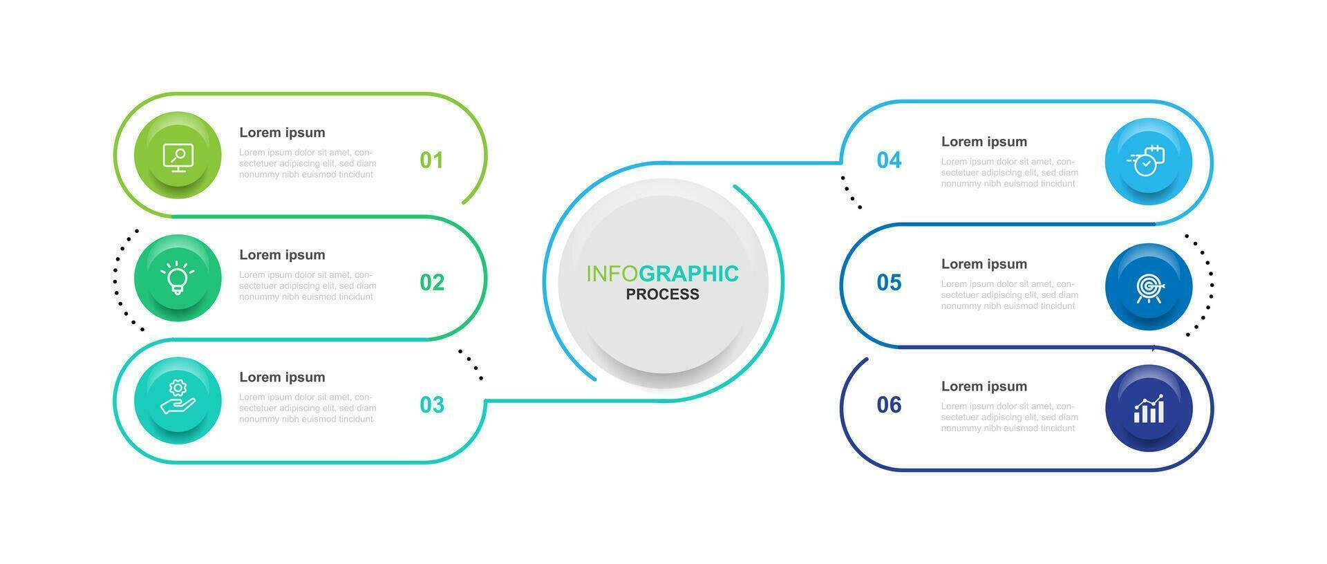 moderno design modello Infografica vettore elemento con icone e 6 passo processi o opzione adatto per attività commerciale informazione e bandiera presentazione