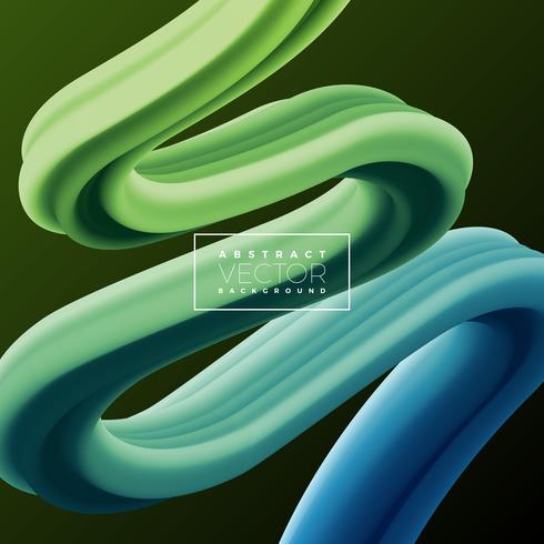 Linea curva astratta 3D sfondo colorato. Illustrazione di colore artistico fluido liquido di vettore. Concept creativo per presentazione o comunicazione Poster Design. vettore