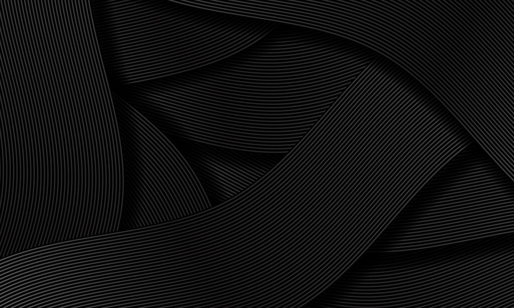 astratto nero grigio nastro linea sovrapposizione modello lusso design creativo sfondo trama vettore