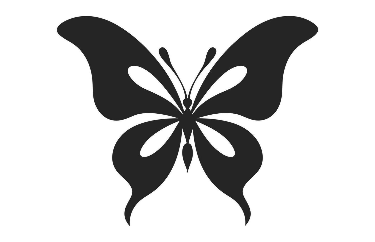 un' bellissimo farfalla silhouette isolato su un' bianca sfondo, un' monarca farfalla vettore