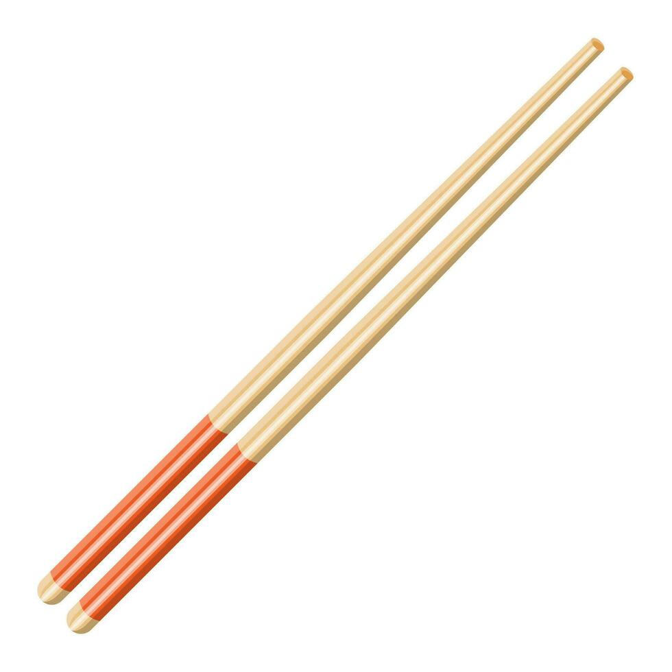 cucina asiatico bastoncini icona. bambù di legno bastoni per cibo. vettore illustrazione nel piatto stile