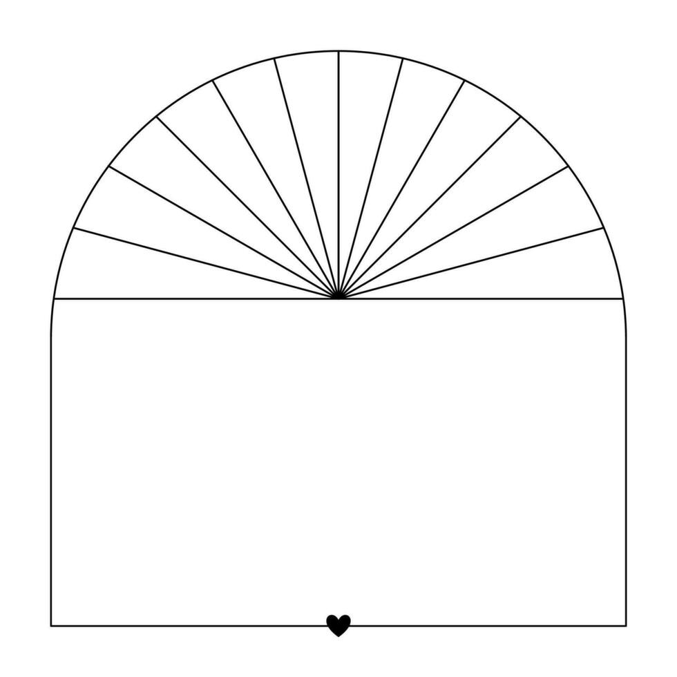 San Valentino giorno amore estetico telaio con cuori. di moda geometrico minimalista lineare forma per sociale media o manifesto design vettore