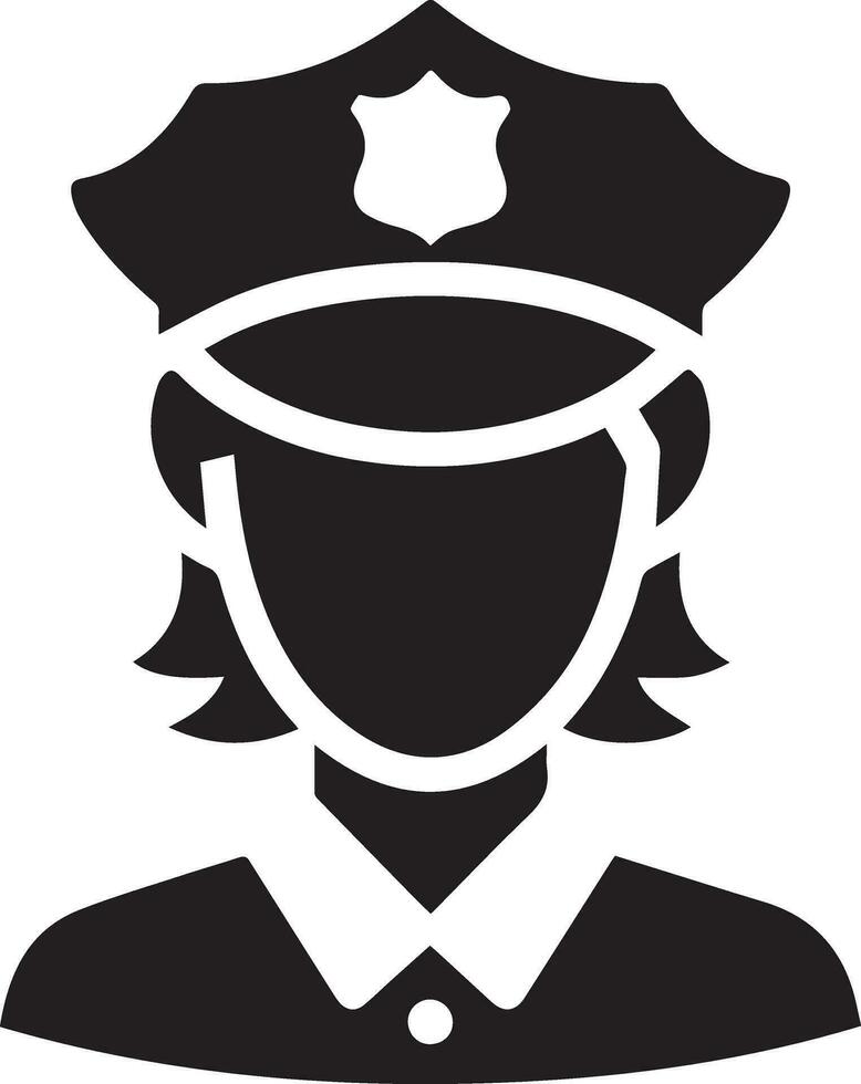 minimo polizia icona vettore silhouette, bianca sfondo, riempire con nero 12