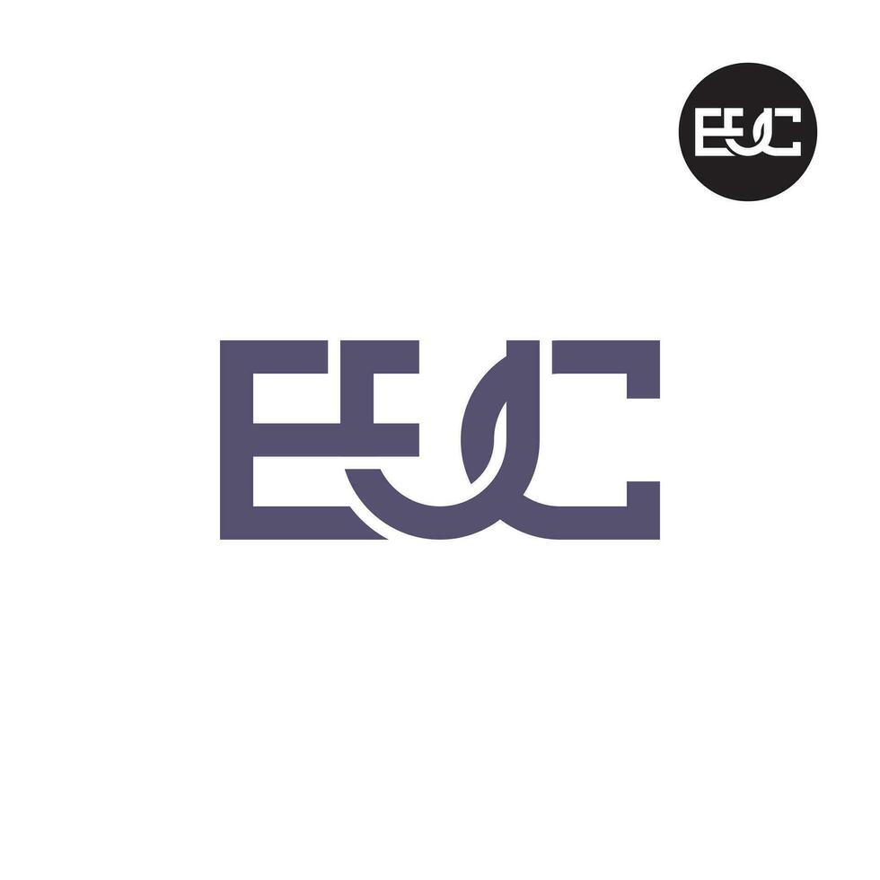 lettera euc monogramma logo design vettore