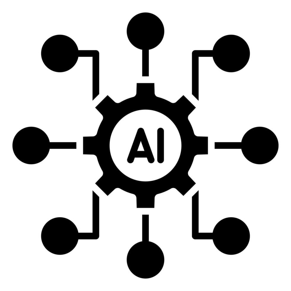 ai integrazione icona linea vettore illustrazione