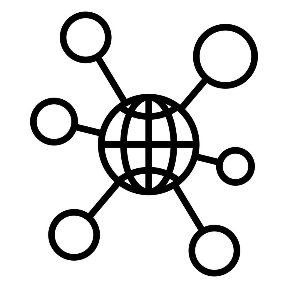connettività icona linea vettore illustrazione