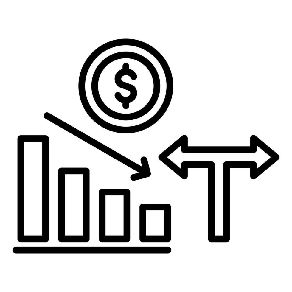 finanziario tumulto icona linea vettore illustrazione