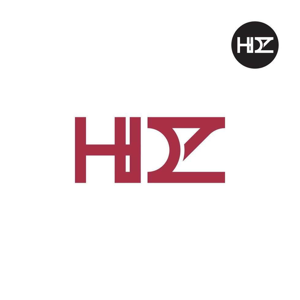 lettera hdz monogramma logo design vettore