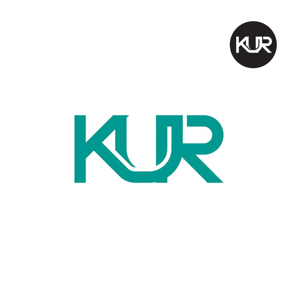 lettera kur monogramma logo design vettore