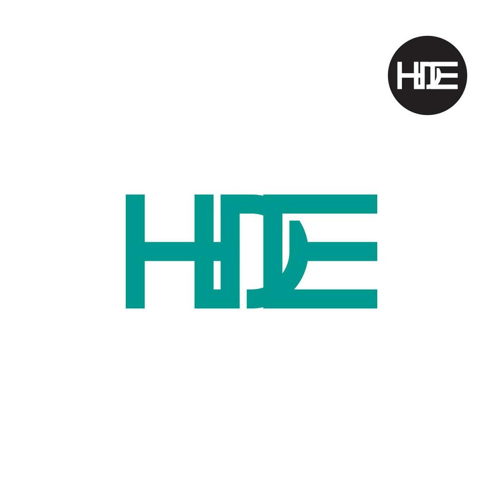 lettera hde monogramma logo design vettore