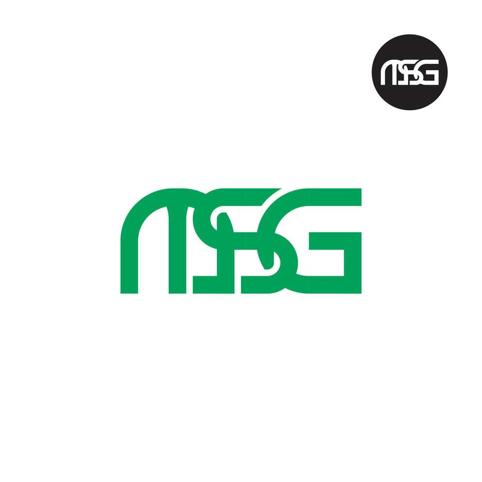 lettera msg monogramma logo design vettore