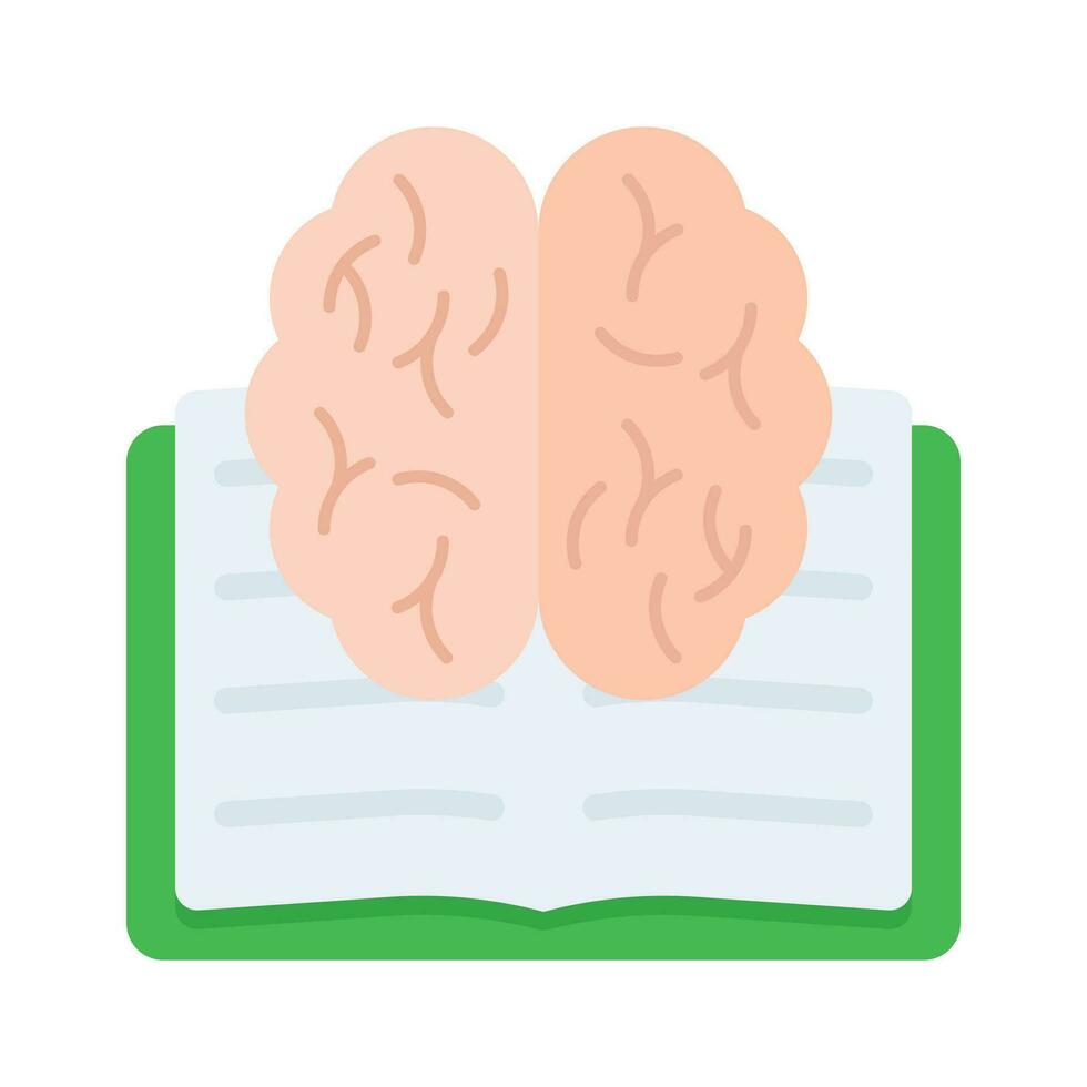 manuale con umano cervello concetto icona di inteligente prenotare, di moda vettore di ai libro